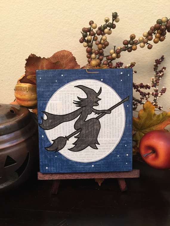 Full Moon and a Witch on a Broom, by Geoffrey and Laura Long - www.mysterybarn.com